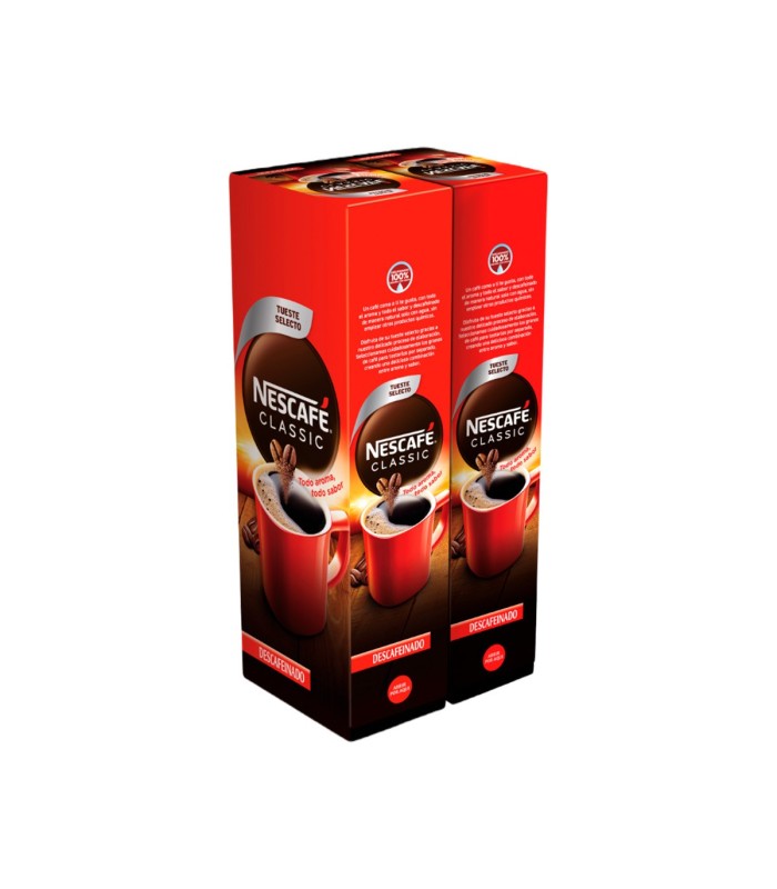 Café soluble descafeinado monodosis Nescafé - Pack de 2 estuches de 50 sobres