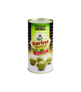 Aceitunas verdes rellenas de anchoa Karina Gourmet - Lata de 1,5 kg