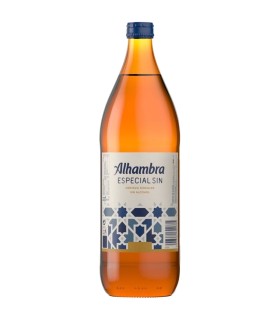 Cerveza sin alcohol Alhambra Especial Sin - 1 L - Caja de 6 botellas
