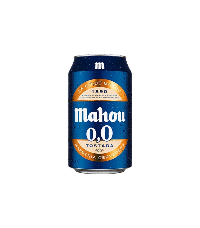 Cerveza sin alcohol Mahou 0,0 Tostada - 330 ml - Caja de 24 latas