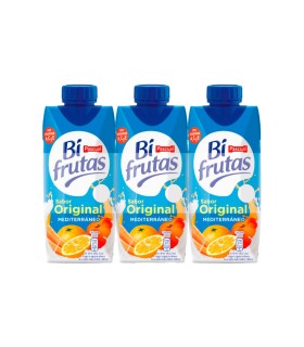 Zumo con leche Pascual Bifrutas Mediterráneo - 330 ml - Caja de 6 packs de 3 briks