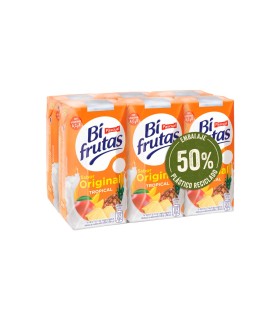 Zumo con leche Pascual Bifrutas Tropical - 200 ml - Caja de 3 packs de 6 briks