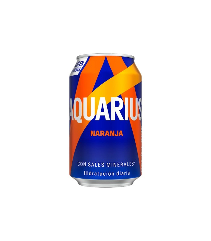 Bebida isotónica Aquarius Naranja - 330 ml - Caja de 24 latas