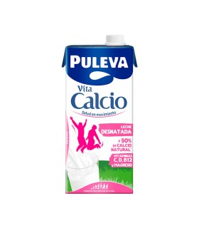 Leche desnatada Puleva Vita Calcio - 1 L - Caja de 6 briks