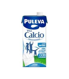 Leche entera Puleva Vita Calcio - 1 L - Caja de 6 briks
