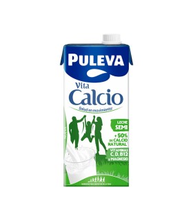 Leche semidesnatada Puleva Vita Calcio - 1 L - Caja de 6 briks