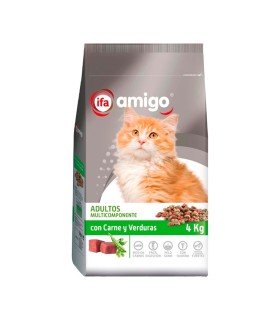 Pienso con carne y verduras para gatos adultos IFA Amigo - Saco de 4 kg