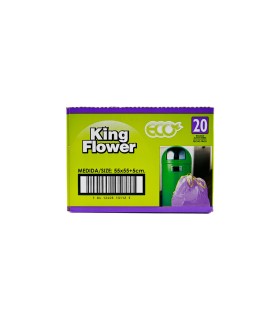 Bolsas de basura con autocierre King Flower - Paquete de 20 bolsas de 55x55 cm