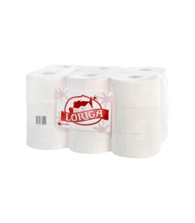 Papel higiénico industrial de pasta pura Loriga - Rollo de 400 g