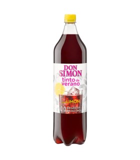 Tinto de verano sin alcohol Don Simón | Sabor limón | Sin azúcar - 1,5 L - Caja de 6 botellas