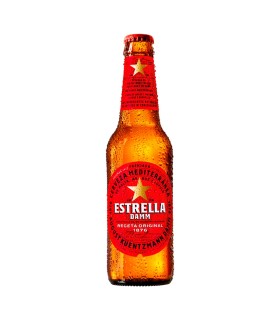 Cerveza Estrella Damm - 330 ml - Caja retornable de 24 botellas