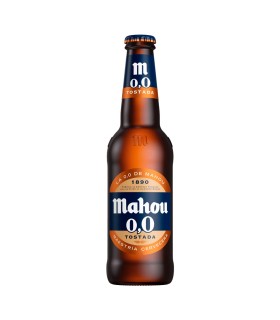 Cerveza sin alcohol Mahou 0,0 Tostada - 330 ml - Caja de 24 botellas