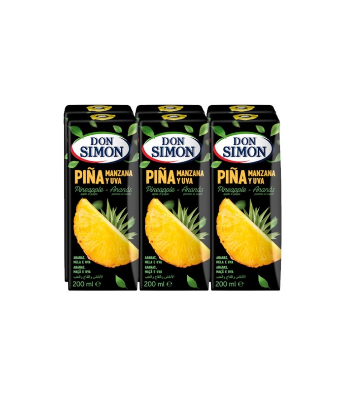 Zumo de piña, manzana y uva Don Simón - 200 ml - Caja de 30 briks