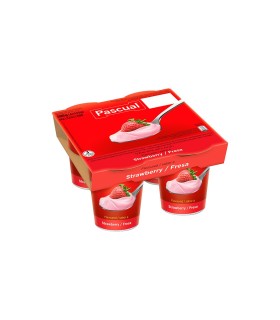 Yogur de fresa Pascual - 125 g - Pack de 4 tarrinas