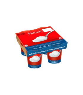 Yogur natural azucarado Pascual - 125 g - Pack de 4 tarrinas