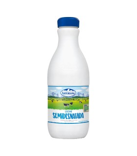Leche semidesnatada Central Lechera Asturiana - 1,5 L - Caja de 6 botellas