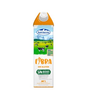Leche semidesnatada con fibra natural Central Lechera Asturiana - 1 L - Caja de 6 briks
