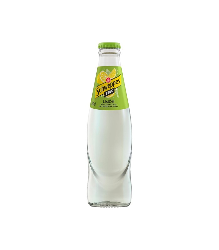 Refresco Schweppes Limón Zero - 200 ml - Caja retornable de 28 botellas